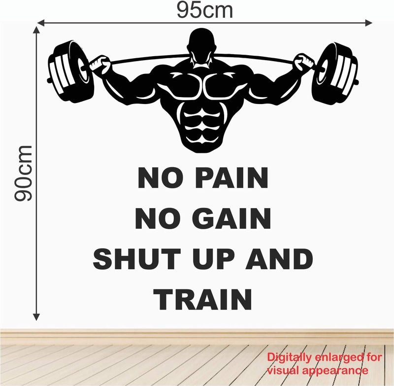 StickMe Gym Fitness Bodybuilding Sports Workout Boxing Inspirational Motivational Quotes Wall Sticker | Multi-Colour Vinyl Decal (95 x 90 cm) for Bedroom, Living Room, Kitchen & Office Decor - Image 3