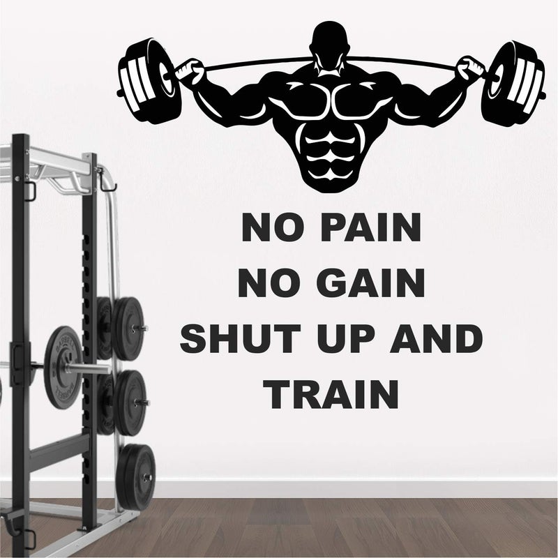 StickMe Gym Fitness Bodybuilding Sports Workout Boxing Inspirational Motivational Quotes Wall Sticker | Multi-Colour Vinyl Decal (95 x 90 cm) for Bedroom, Living Room, Kitchen & Office Decor - Image 2