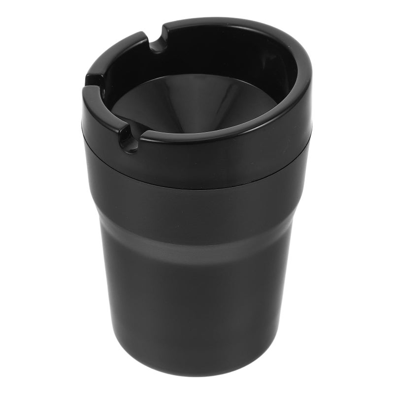 علبة سجائر للسيارة مقاومة للرياح مع غطاء، محمولة، خالية من الدخان، للاستخدام في السيارة والمنزل، باللون الأسود - Image 2