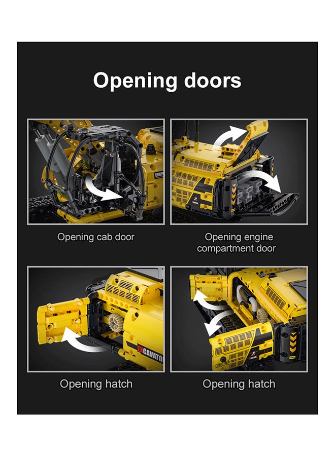 CaDA Toy Building Blocks Yellow Fully-functional Excavator C61082W 1702pcs for +8 Years old - Image 5