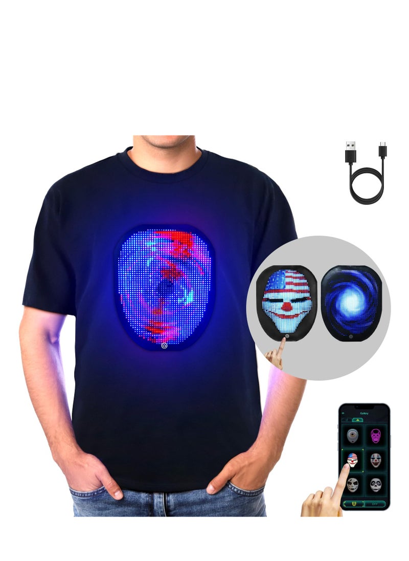 KASTWAVE - Led T Shirt with Bluetooth Programmable App,Glow Shirts Customizable Patterns for Adults Kids Halloween Masquerade Party, XL - Image 1