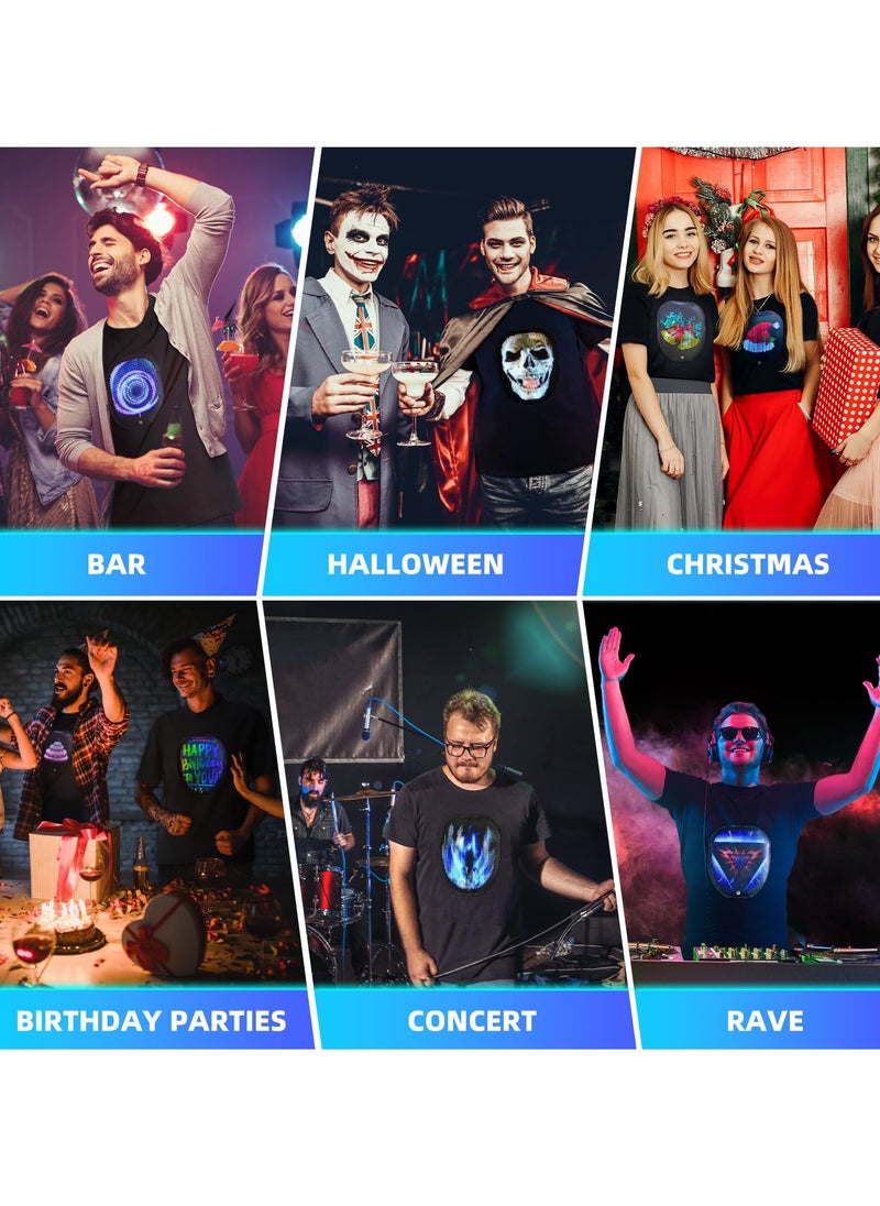 KASTWAVE - Led T Shirt with Bluetooth Programmable App,Glow Shirts Customizable Patterns for Adults Kids Halloween Masquerade Party, XL - Image 1