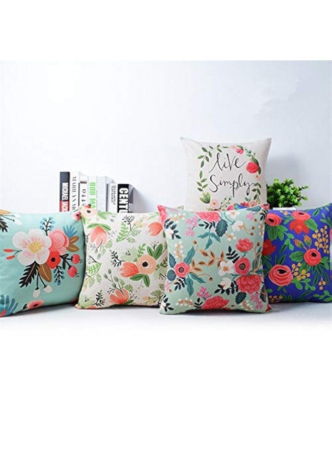AEROHAVEN Designer Decorative 150 TC Cotton Throw Pillow/Cushion Covers - CC141 - (Multicolour, 18 inch x 18 inch) - Set of 5 - Image 1