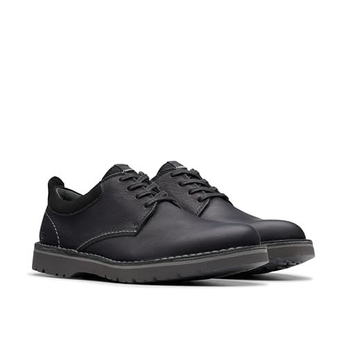 Clarks Men's Eastridge Low Oxford, Black Leather, 10 Wide - Image 5