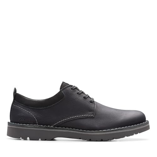 Clarks Men's Eastridge Low Oxford, Black Leather, 10 Wide - Image 2