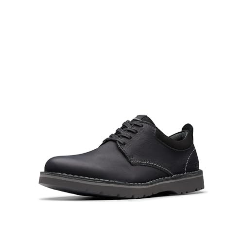 Clarks Men's Eastridge Low Oxford, Black Leather, 10 Wide - Image 1