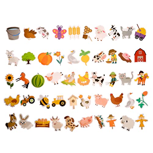 Cleverplay 100 حزمة ملصقات حيوانات المزرعة بقرة خنزير هدايا حفلات مزرعة زينة حفلات - Image 5