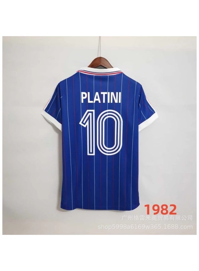 1982 France Home Court#10 Platini Football Jersey - Image 1