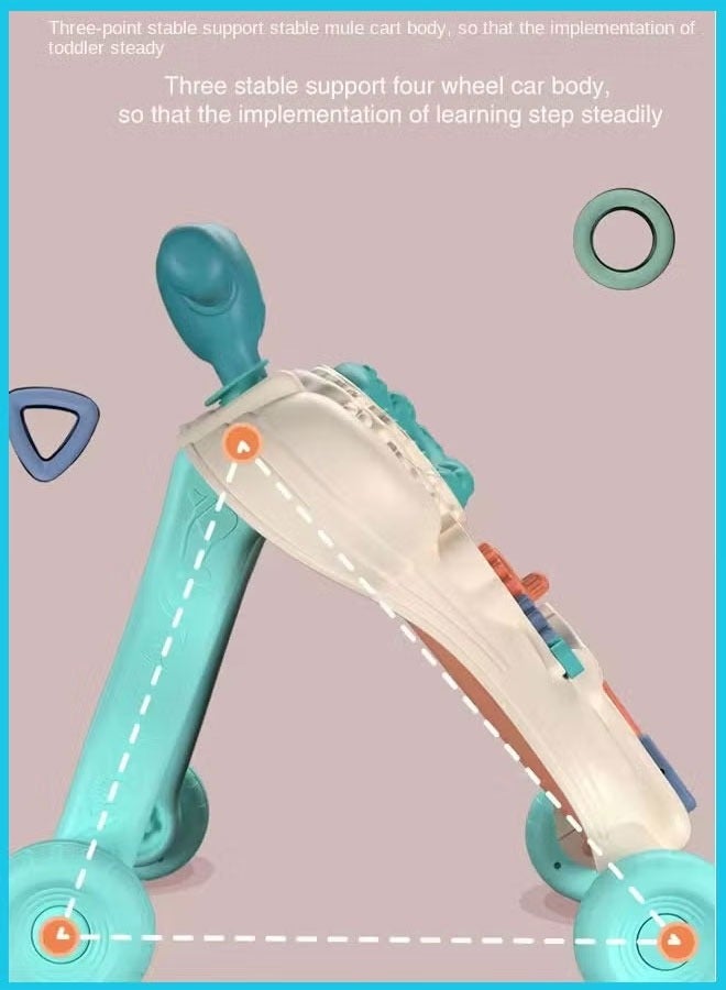 Baby Push Walker Sit to Stand Baby Walker with Wheel Assemble as Scooter Balance Bike Detachable Panel Kids Music Trolley for Infant Boys Girls