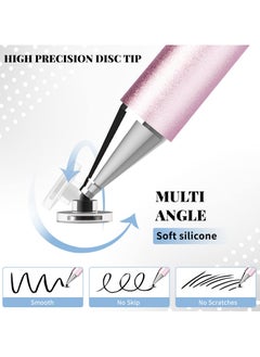 UCHUANG Stylus Pen for iPad, Disc Stylus Pens for Touch Screens, Passive Stylus with Magnetic Cap, Compatible with Apple/iPhone/iPad/Android/Microsoft Tablets and All Passive Touch Screen (Pink)  - Image 3