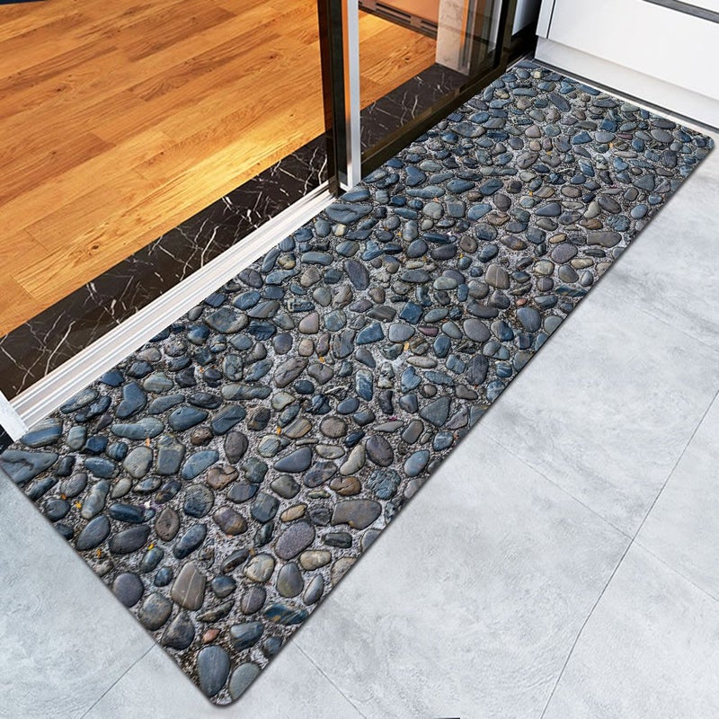 Status Contract STATUS 3D Digital Printed Runner for Kitchen/Lobby/Drawing Room/Bedside Runner with Anti Skid Backing (Stone Print 2) (Pack of 1) - Image 1
