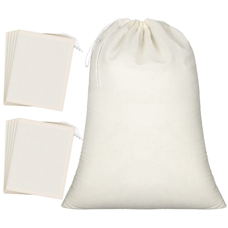 Pangda 20 Pcs Muslin Bags 8x10 Inches Cloth Bags with Cotton Drawstring Fabric Gift Storage Pouches Bulk Sachet for Teas Soaps Candy Jewelry Wedding Party Favors DIY Craft and Home Decor