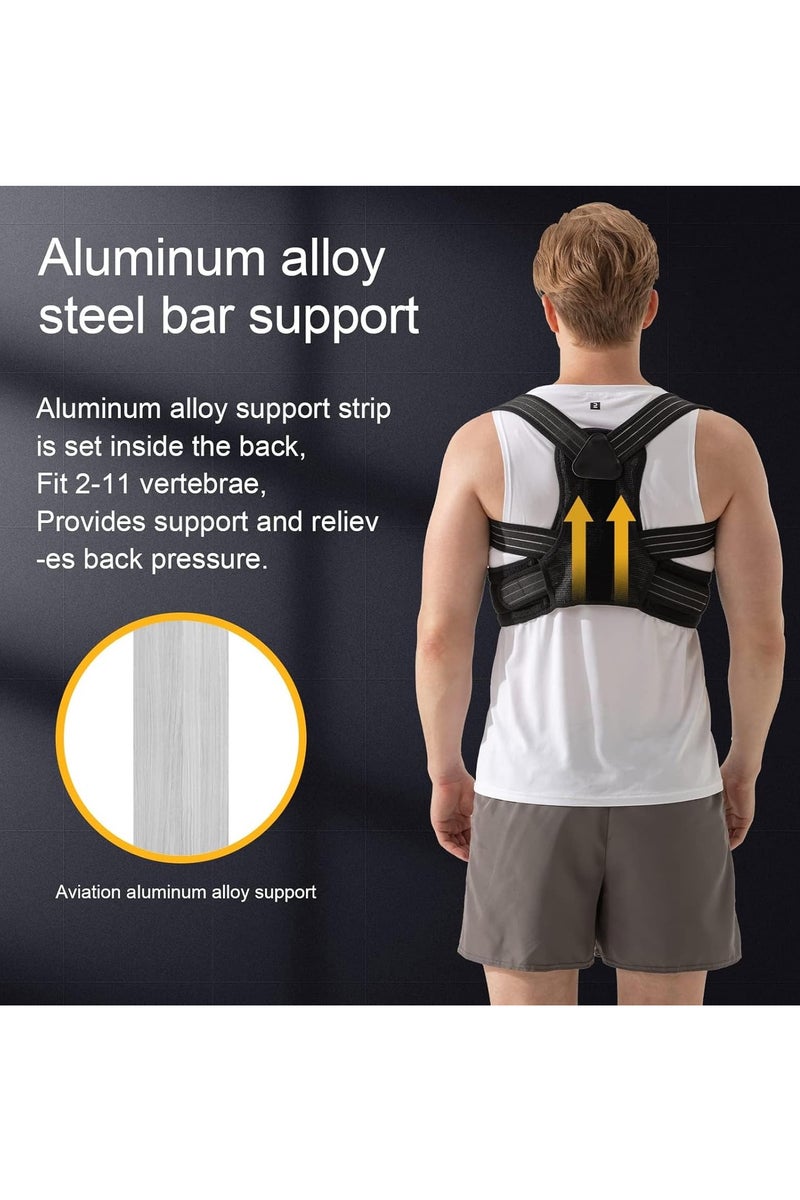 Zikra Back Brace Posture Corrector for Men and Women, Adjustable Breathable Support Pain Relief Neck, ShouldersÔºåAdjustable Upper Straightener (L) - Image 2