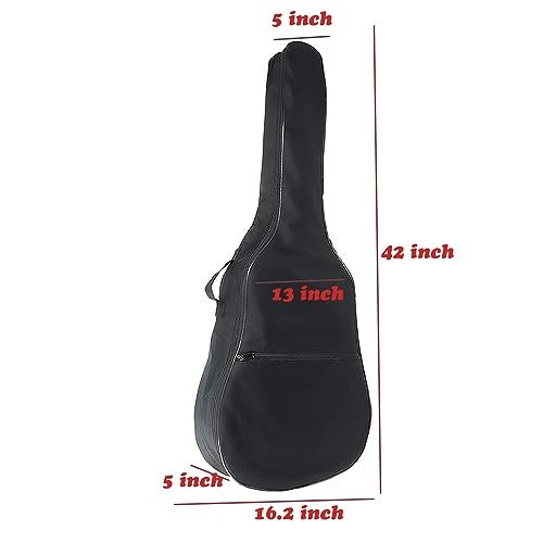 IMAGINEA Oxford Acoustic Guitar Bag with Belt, 5 Picks for 38,39,40,41 Inch Padded Guitar Gig Bag Cover Case Soft Guitar Bags, Black - Image 2