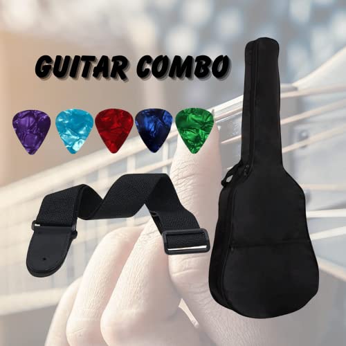IMAGINEA Oxford Acoustic Guitar Bag with Belt, 5 Picks for 38,39,40,41 Inch Padded Guitar Gig Bag Cover Case Soft Guitar Bags, Black - Image 5