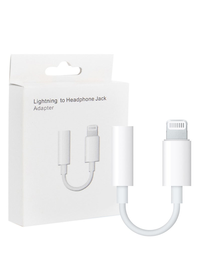 CATANES - ( Comaptible for iPhone 14 Pro Max and iPhone 13 Pro Max ) Lightning to 3.5mm AUX Jack Adapter Cable for iPhone to Headphone Converter / White Colour - Image 1