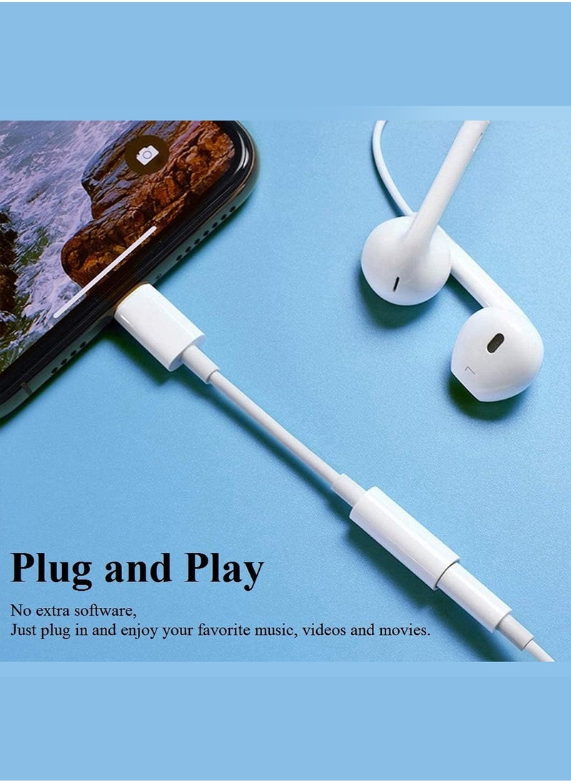 CATANES - ( Comaptible for iPhone 14 Pro Max and iPhone 13 Pro Max ) Lightning to 3.5mm AUX Jack Adapter Cable for iPhone to Headphone Converter / White Colour - Image 1