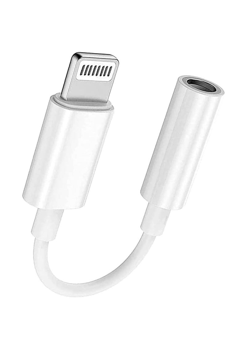 CATANES ( متوافق مع آيفون 14 برو ماكس وآيفون 13 برو ماكس ) كابل محول من Lightning إلى جاك AUX 3.5 مم لتحويل آيفون إلى سماعة رأس / لون أبيض - Image 2