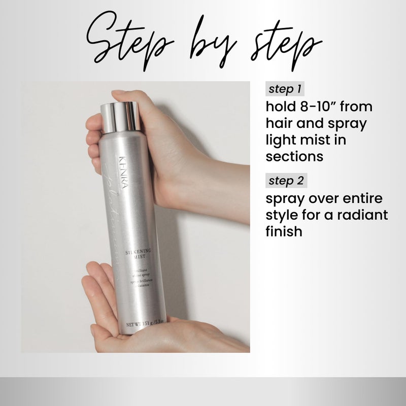 Kenra Professional Platinum Silkening Mist 50% | Brilliant Shine Spray | Smooths Flyaways, Detangles and Tames Frizz | Humidity Protection | All Hair Types | 5.3 oz - Image 3