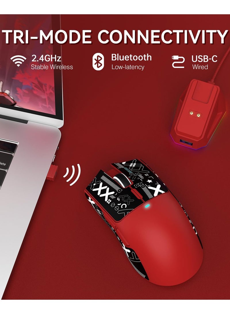 Attack Shark X11 Tri-mode Bluetooth Wireless Gaming Mouse with with Magnetic Charging Dock, Lightweight Anti Slip Mouse, PixArt PAW3311 Sensor, 22K DPI, BT/2.4Ghz/Wired, for PC/MAC - Image 3