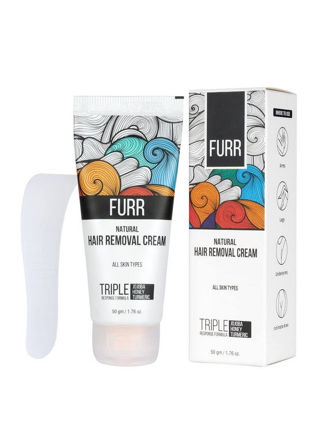 FURR Natural Hair Removal Cream -50gm | Removes Hair In 5 Minutes | Soothes Skin | Enriched With Vitamin E Turmeric, Honey, Jojoba Oil & Avocado | For Men and Women | Suitable For All Skin Types - Image 1