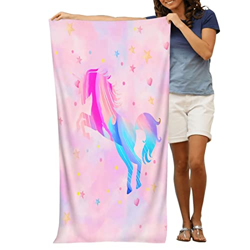 COMFAR Unicorn Beach Towel for Girls, Personalized Beach Towels for Kids Microfiber Beach Towels Bulk, Cute Beach Towel, Quick Dry Pool Towel 30"x 60" - Image 5