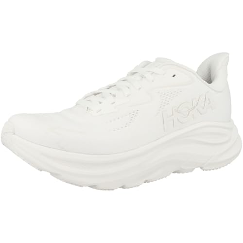Hoka Women's Clifton 10 Sneaker, White/White, Wide - Image 4