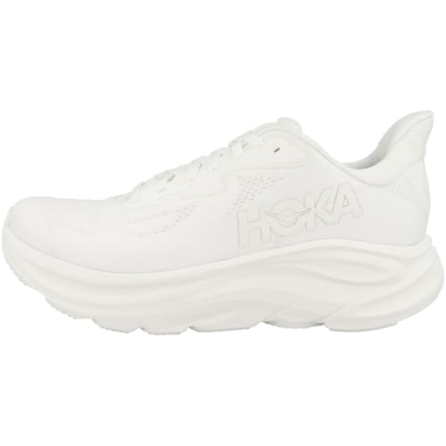 Hoka Women's Clifton 10 Sneaker, White/White, Wide - Image 1