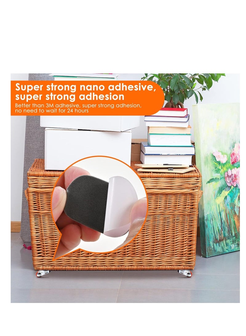 KASTWAVE Self-Adhesive Caster Wheels - 360° Swivel, Strong Nano Adhesive, Steel Plate, 15 Lbs Load Capacity Per Caste rfor Furniture, Castor Wheels for Cart, Easy Install - Pack of 16 - Image 4