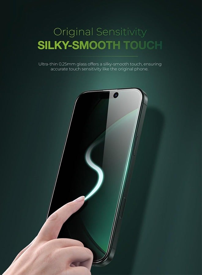 Compatible with iPhone 15, bubble free, obstructed side view, high response, crystal clear, anti fingerprint and scratch - black - Image 3