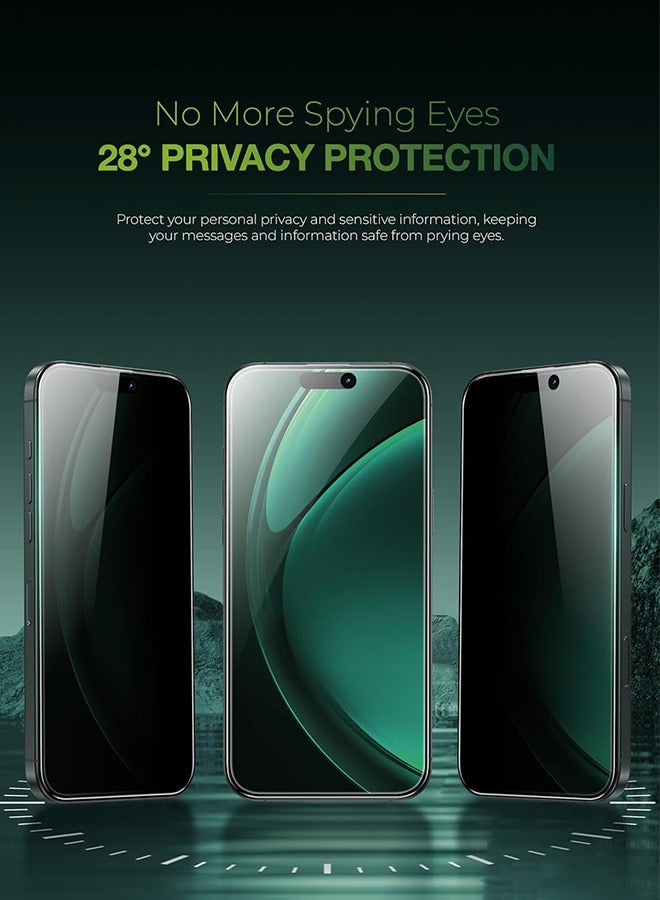 Compatible with iPhone 15, bubble free, obstructed side view, high response, crystal clear, anti fingerprint and scratch - black - Image 5