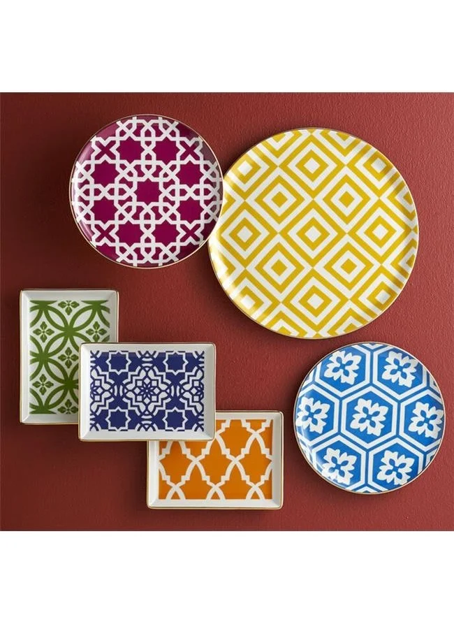 Porland Morocco Flat Plate Pattern4 Yellow 20CM