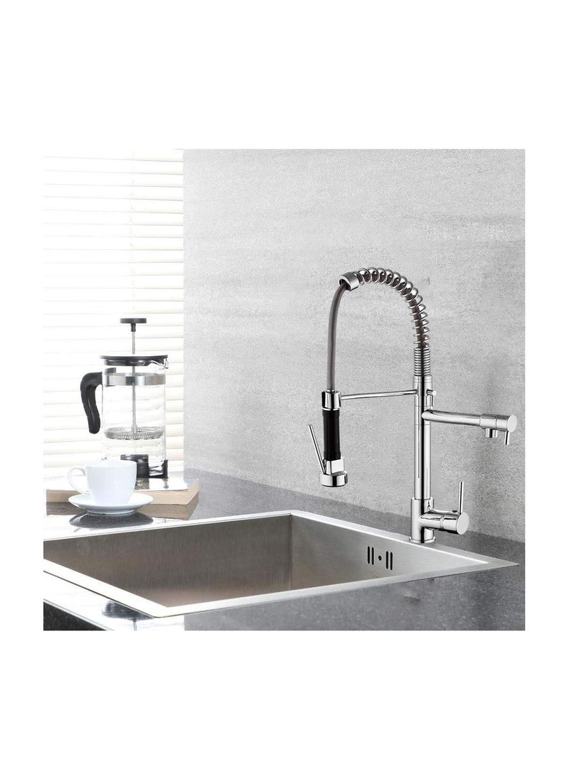 HESANIT HESANIT Kitchen Faucet Deck Mounted Mixer With Pull Out Sprayer - 6800-1C  - Image 3