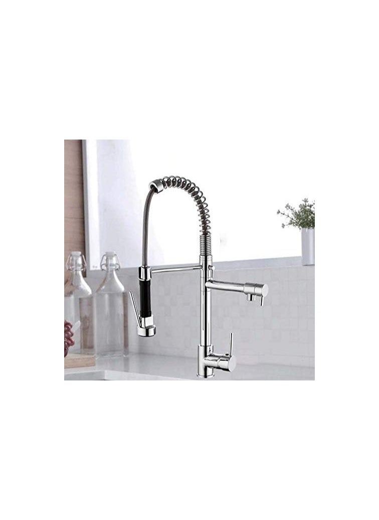 HESANIT HESANIT Kitchen Faucet Deck Mounted Mixer With Pull Out Sprayer - 6800-1C  - Image 4
