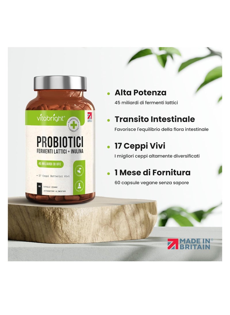 VitaBright - Pre and Probiotics for Gut Health Women & Men - 17 Bio Cultures Complex Probiotics for Women Intimate Health, l Health, Anti Bloating Vegan Probiotics and Prebiotics - Gut Probiotic - Image 1