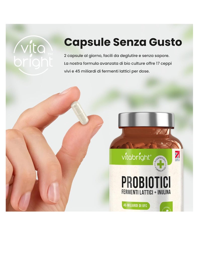 VitaBright - Pre and Probiotics for Gut Health Women & Men - 17 Bio Cultures Complex Probiotics for Women Intimate Health, l Health, Anti Bloating Vegan Probiotics and Prebiotics - Gut Probiotic - Image 1