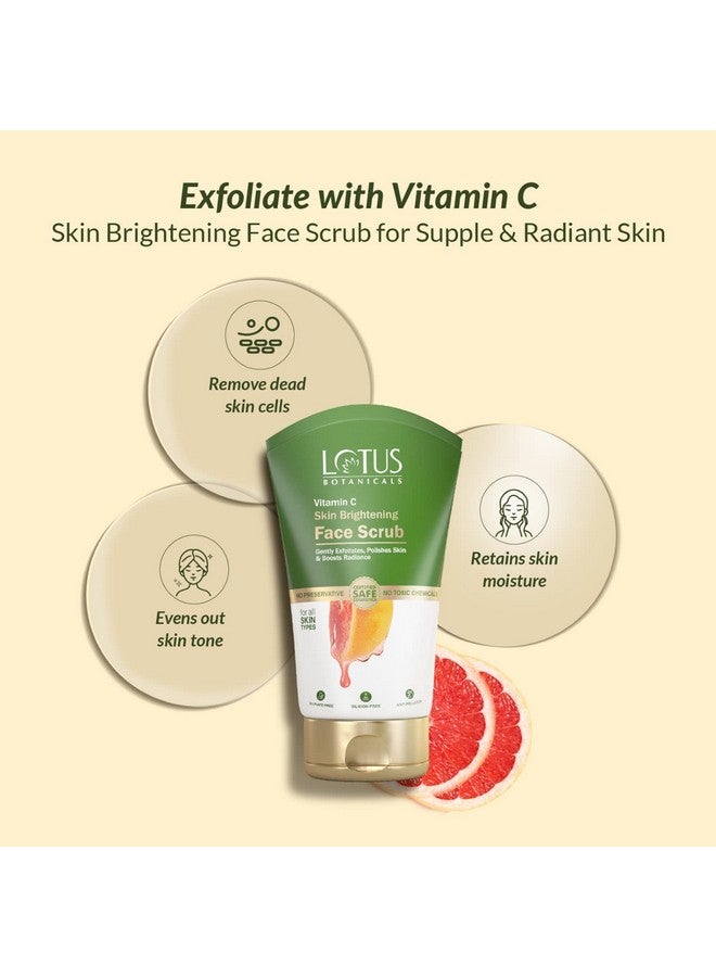 LOTUS BOTANICALS Skin Brightening Face Scrub | Vitamin C | Sulphate, Silicon & Chemical Free | All Skin Types | 100G  - Image 3