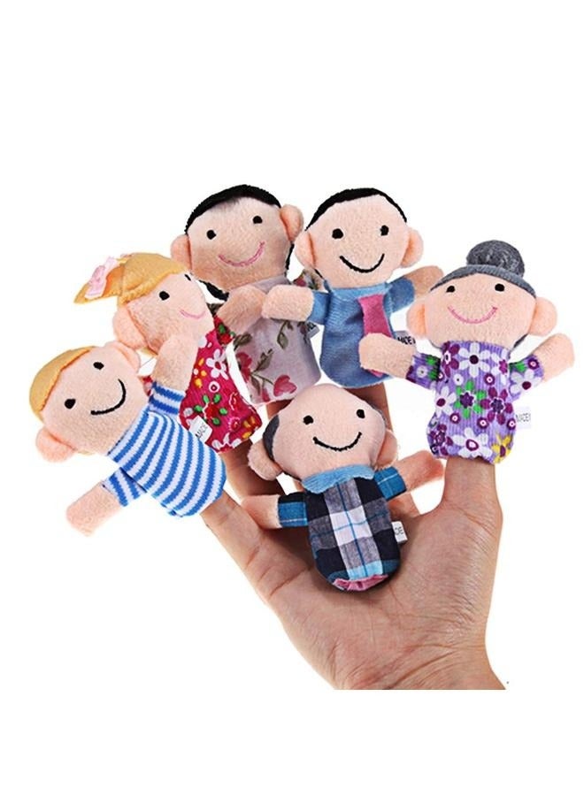 مجموعة دمى أصابع عائلية من 6 قطع، 7 سم، مجموعة دمى أصابع عائلية - دمى أصابع للأطفال الصغار من سن 1 إلى 3 سنوات - دمى أصابع تعليمية تفاعلية للحيوانات لوقت القصة واللعب - Image 1