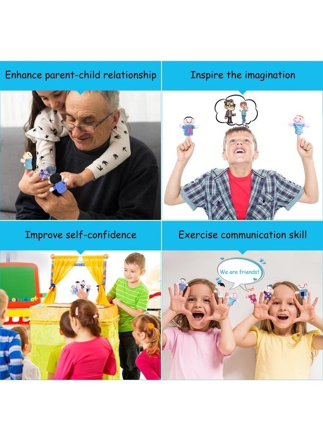 مجموعة دمى أصابع عائلية من 6 قطع، 7 سم، مجموعة دمى أصابع عائلية - دمى أصابع للأطفال الصغار من سن 1 إلى 3 سنوات - دمى أصابع تعليمية تفاعلية للحيوانات لوقت القصة واللعب - Image 3