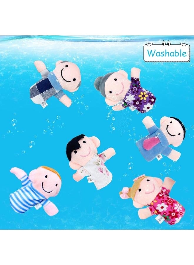 مجموعة دمى أصابع عائلية من 6 قطع، 7 سم، مجموعة دمى أصابع عائلية - دمى أصابع للأطفال الصغار من سن 1 إلى 3 سنوات - دمى أصابع تعليمية تفاعلية للحيوانات لوقت القصة واللعب - Image 4