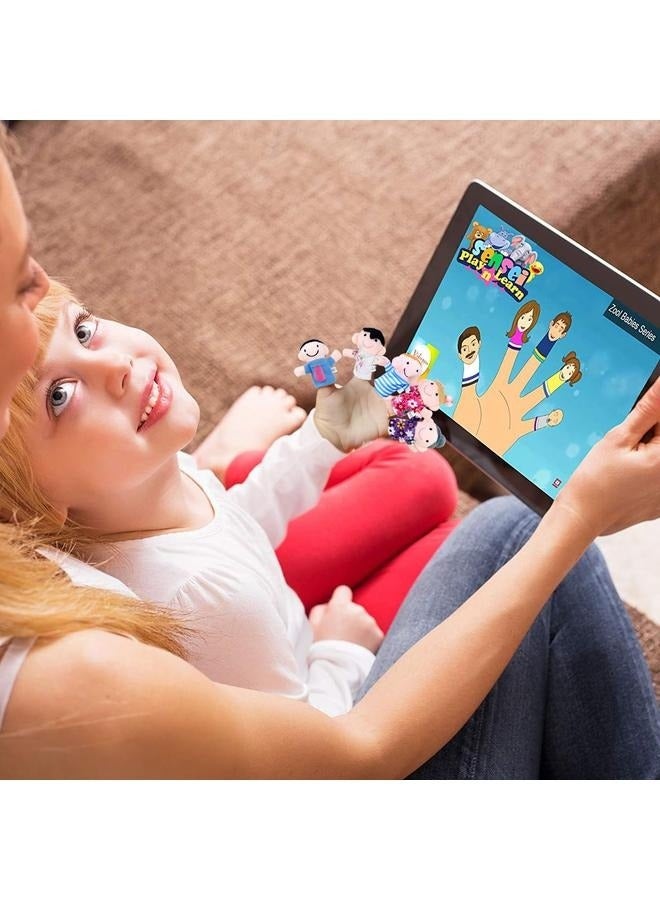 مجموعة دمى أصابع عائلية من 6 قطع، 7 سم، مجموعة دمى أصابع عائلية - دمى أصابع للأطفال الصغار من سن 1 إلى 3 سنوات - دمى أصابع تعليمية تفاعلية للحيوانات لوقت القصة واللعب - Image 5