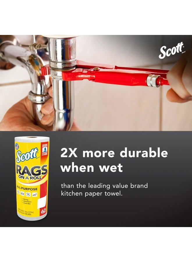 Scott ® Rags On A Roll™ (54992), White, 60 Towels/Roll, 12 Rolls/Case, 720 Towels/Case - Image 5