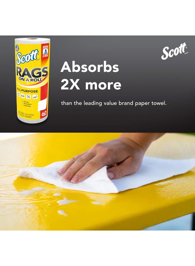 Scott ® Rags On A Roll™ (54992), White, 60 Towels/Roll, 12 Rolls/Case, 720 Towels/Case - Image 4