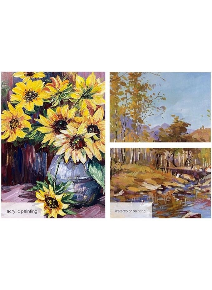 25 Piece Brush Set, Oil Painting Brushes, Watercolor Gouache Brushes, Acrylic Painting Brushes, With Canvas Brush Bag, Nylon Bristles, Suitable for Most Art Lovers, 24 Brushes, 1 Scraper - Image 5