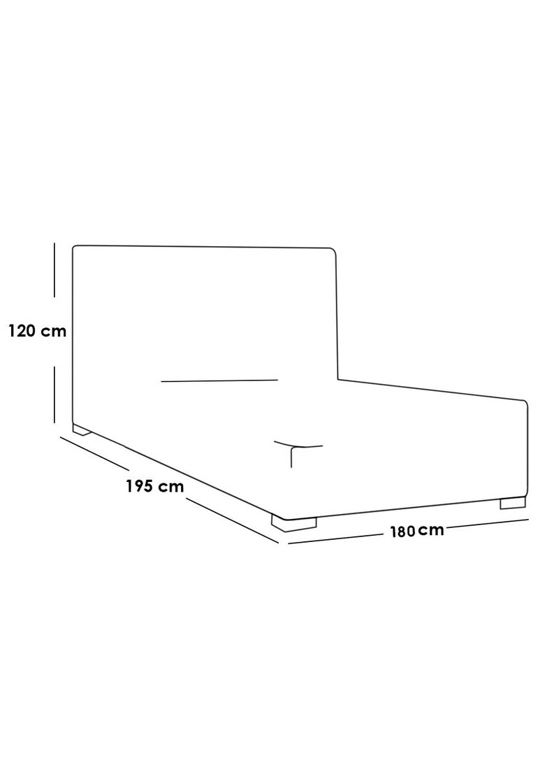 ملاذ هاوس سرير مبطن بأزرار - MZBDN01-GRN-180 سم - مصنوع من قماش ناعم مع لوح رأس مبطن بأزرار - 180 سم - الأبعاد: ارتفاع 120 سم × طول 195 سم - طول 195 سم × ارتفاع 120 سم × عرض 180 سم - Image 5