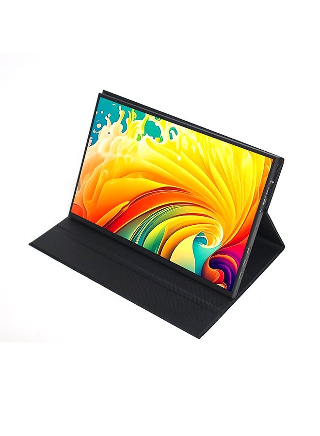 15.6'' Portable Monitor, 1080P FHD PlugPlay Travel Laptop Monitor w/Smart Cover, USB-C HDR Portable Second Computer Display, Portable Game External Screen for PC Phone Mac Xbox PS4/5 Switch - Image 1