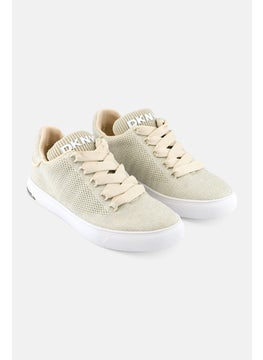 DKNY Women Abeni Knit Lace Up Shoes, Beige  - Image 1