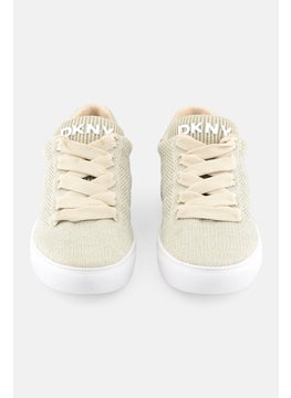 DKNY Women Abeni Knit Lace Up Shoes, Beige  - Image 4
