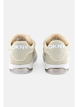 DKNY Women Abeni Knit Lace Up Shoes, Beige  - Image 2