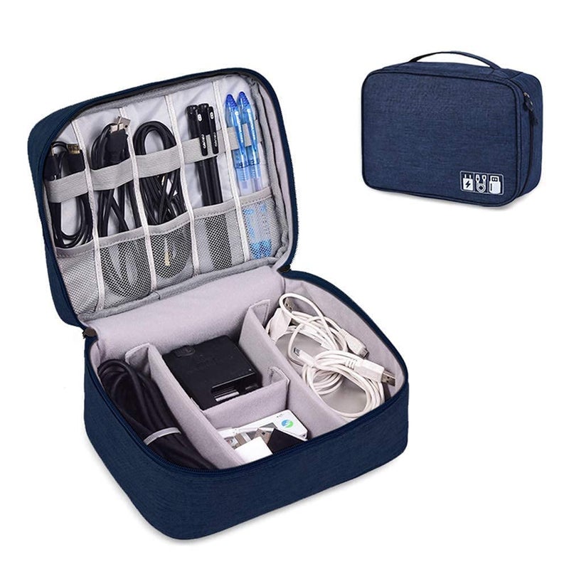 SAMEZONE Electronic Accessories Organizer Travel Cable Bag – Portable Storage Case for Cables, Chargers, USB Drives & Electronics Gadgets Blue - Image 4